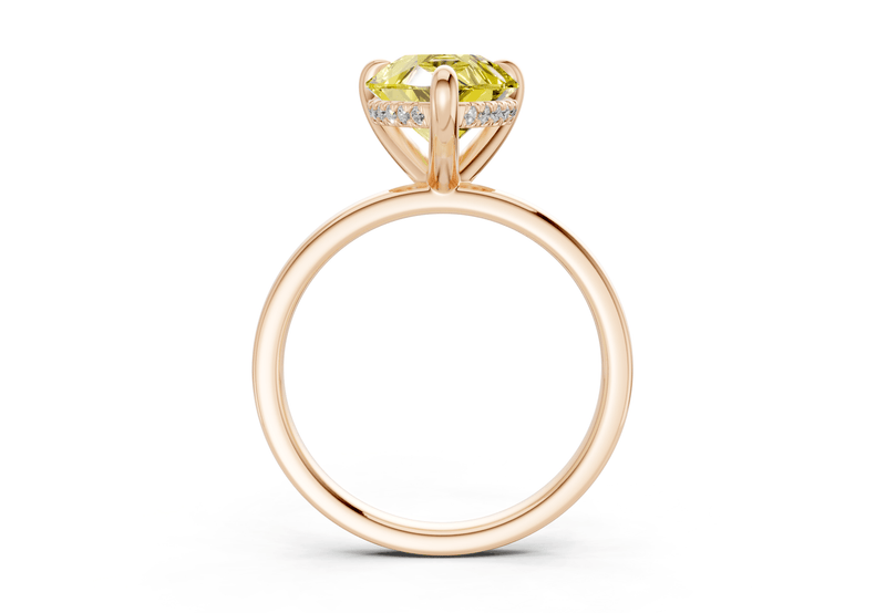 Solstice Yellow Diamond Solitaire Pear Cut 1.8mm Engagement Ring - Ring Premier