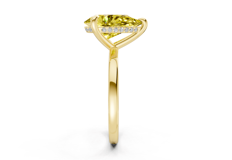 Solstice Yellow Diamond Solitaire Pear Cut 1.8mm Engagement Ring - Ring Premier