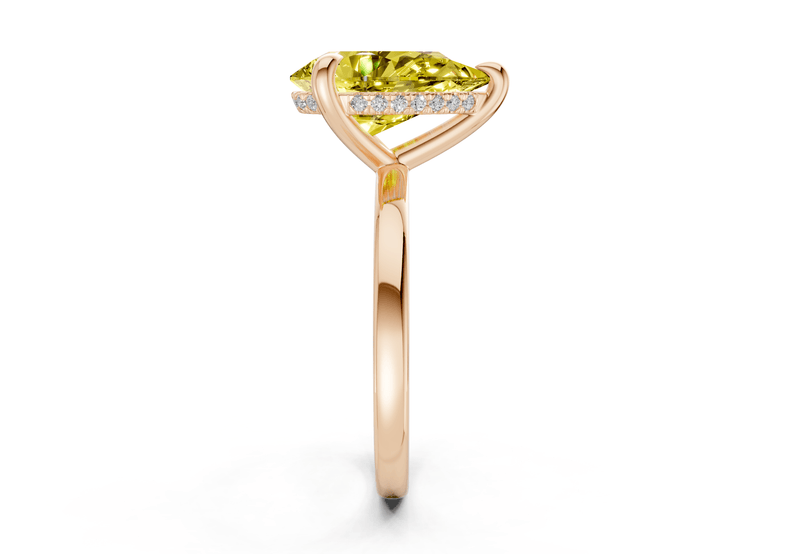 Solstice Yellow Diamond Solitaire Pear Cut 1.8mm Engagement Ring - Ring Premier