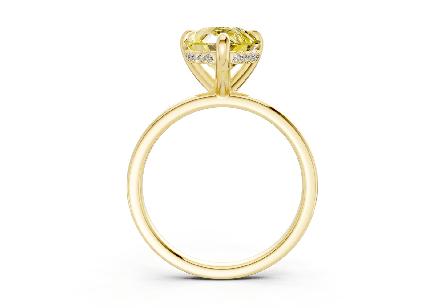 Solstice Yellow Diamond Solitaire Pear Cut 2mm Engagement Ring - Ring Premier