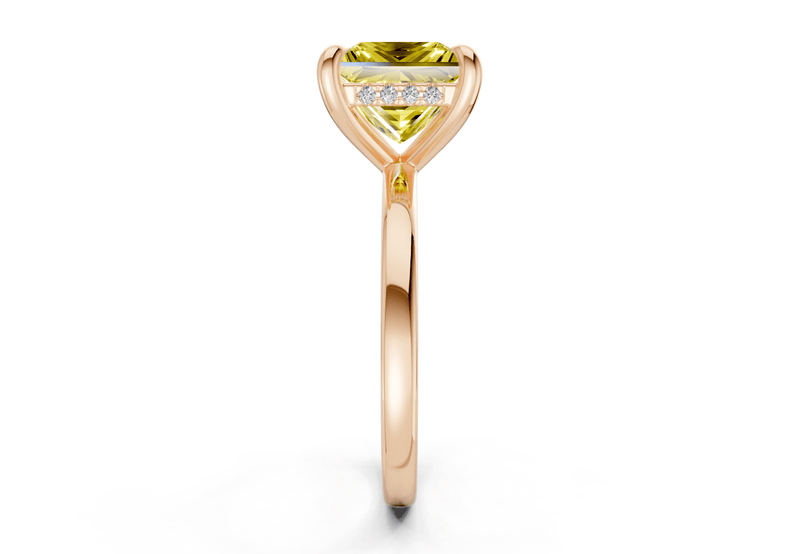 Solstice Yellow Diamond Solitaire Princess Cut 1.8mm Engagement Ring - Ring Premier