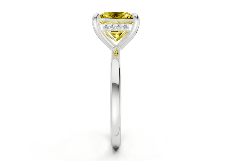 Solstice Yellow Diamond Solitaire Princess Cut 2.3mm Engagement Ring - Ring Premier