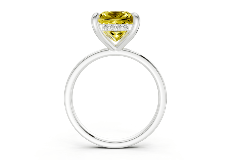 Solstice Yellow Diamond Solitaire Princess Cut 2.3mm Engagement Ring - Ring Premier