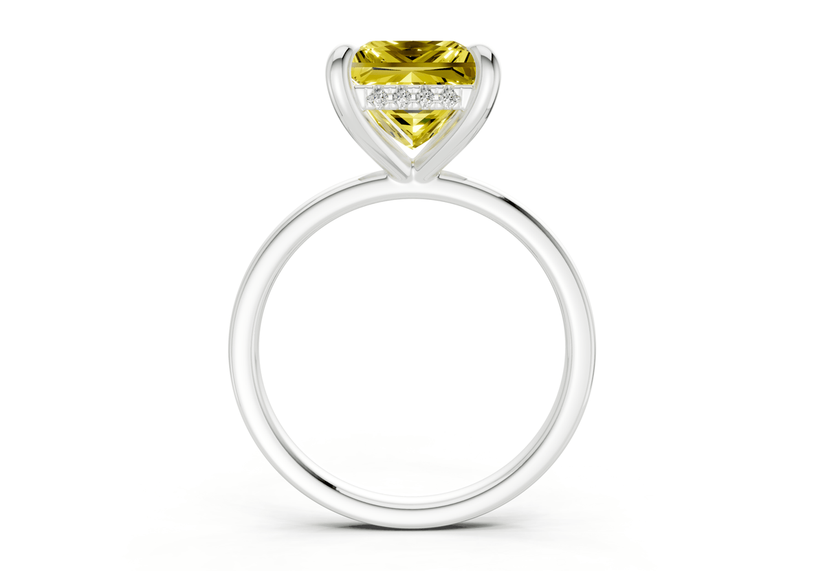 Solstice Yellow Diamond Solitaire Princess Cut 2mm Engagement Ring