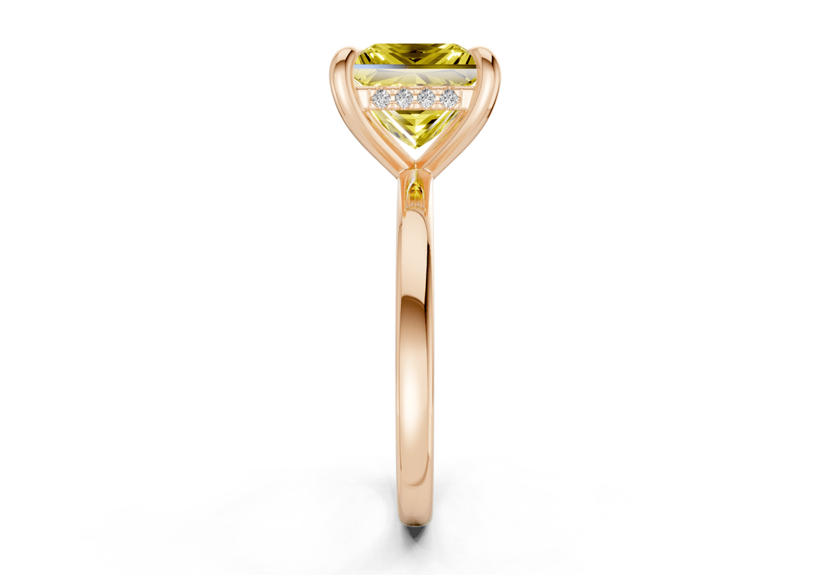 Solstice Yellow Diamond Solitaire Princess Cut 2mm Engagement Ring