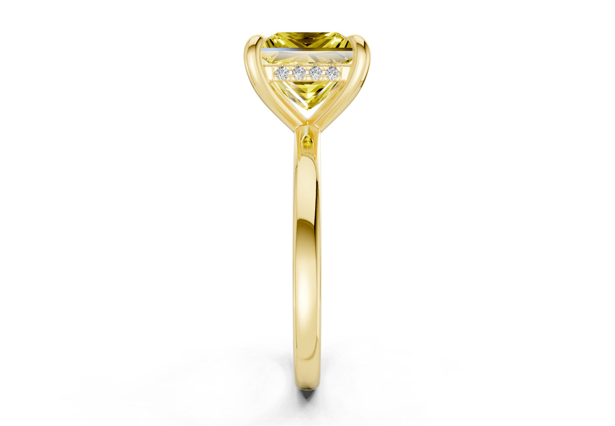 Solstice Yellow Diamond Solitaire Princess Cut 2mm Engagement Ring