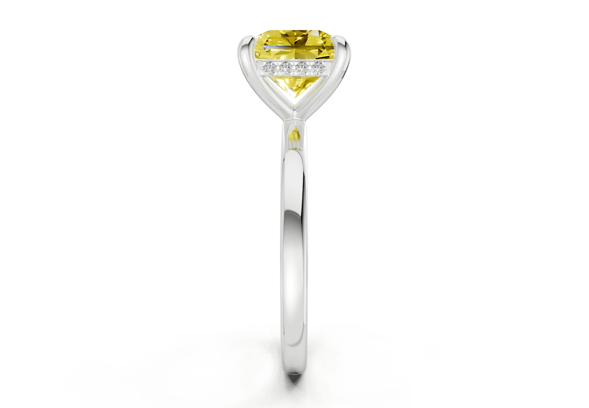 Solstice Yellow Diamond Solitaire Radiant Squareuare Cut 1.8mm Engagement Ring