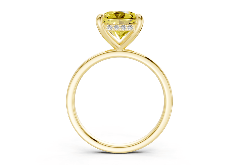 Solstice Yellow Diamond Solitaire Radiant Squareuare Cut 1.8mm Engagement Ring