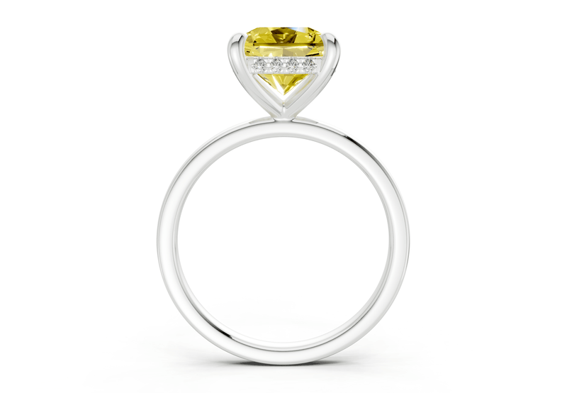 Solstice Yellow Diamond Solitaire Radiant Squareuare Cut 1.8mm Engagement Ring - Ring Premier