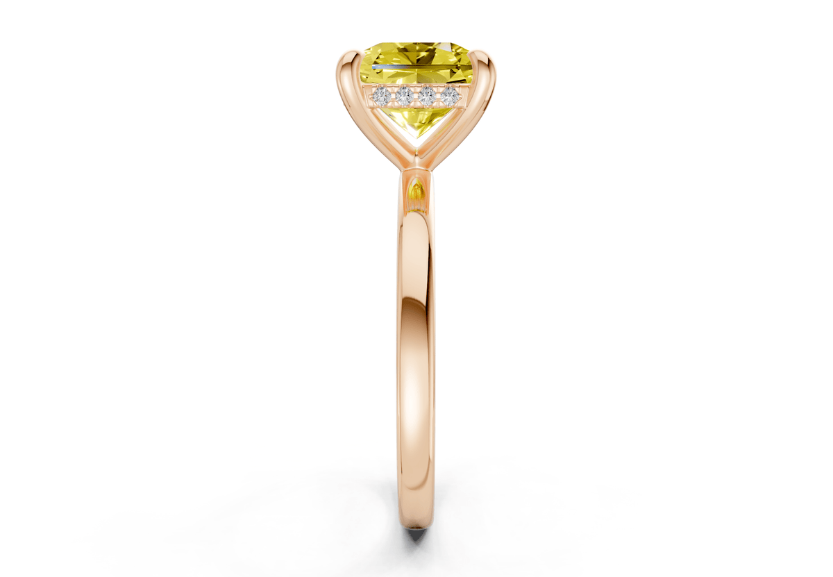 Solstice Yellow Diamond Solitaire Radiant Squareuare Cut 1.8mm Engagement Ring