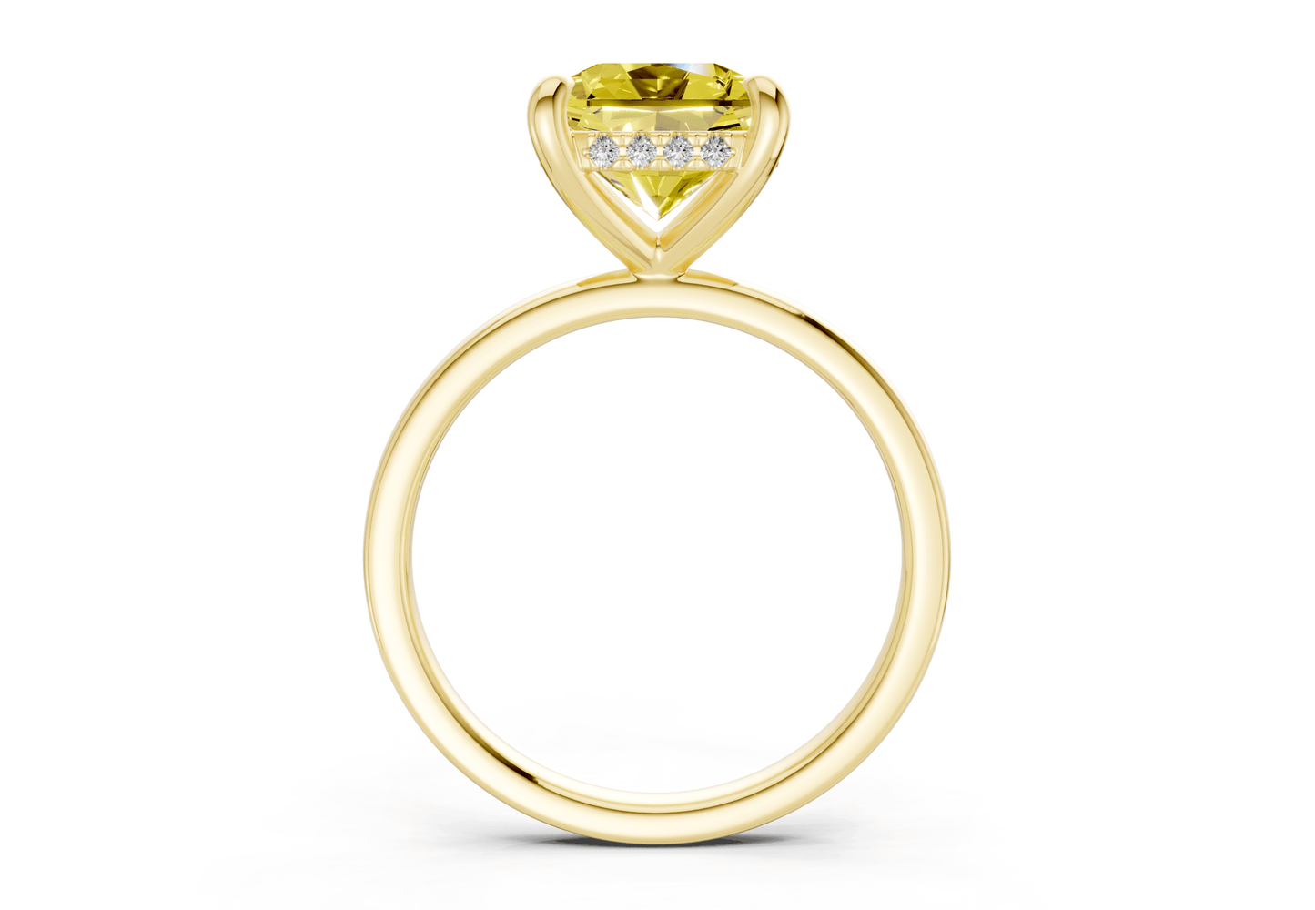 Solstice Yellow Diamond Solitaire Radiant Squareuare Cut 2mm Engagement Ring - Ring Premier