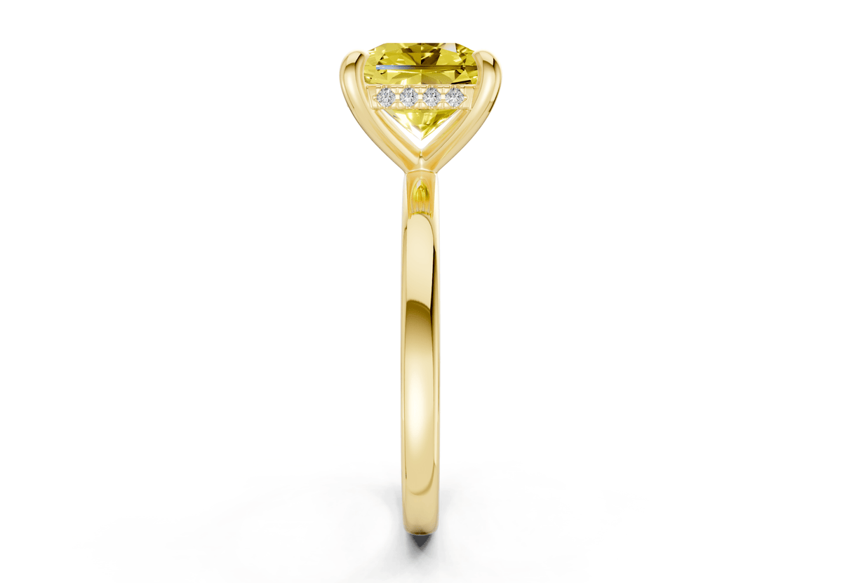 Solstice Yellow Diamond Solitaire Radiant Squareuare Cut 2mm Engagement Ring