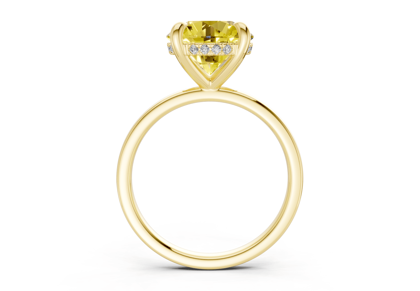 Solstice Yellow Diamond Solitaire Round Cut 1.8mm Engagement Ring - Ring Premier