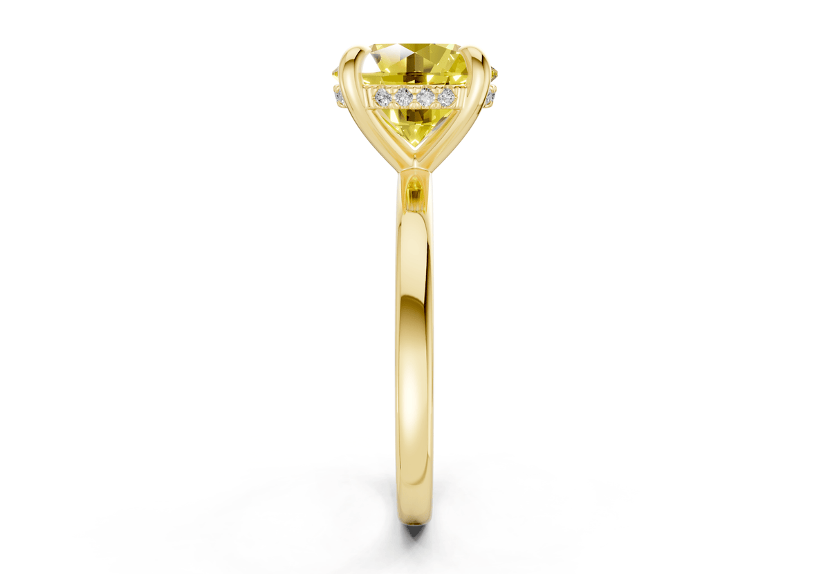 Solstice Yellow Diamond Solitaire Round Cut 2.3mm Engagement Ring