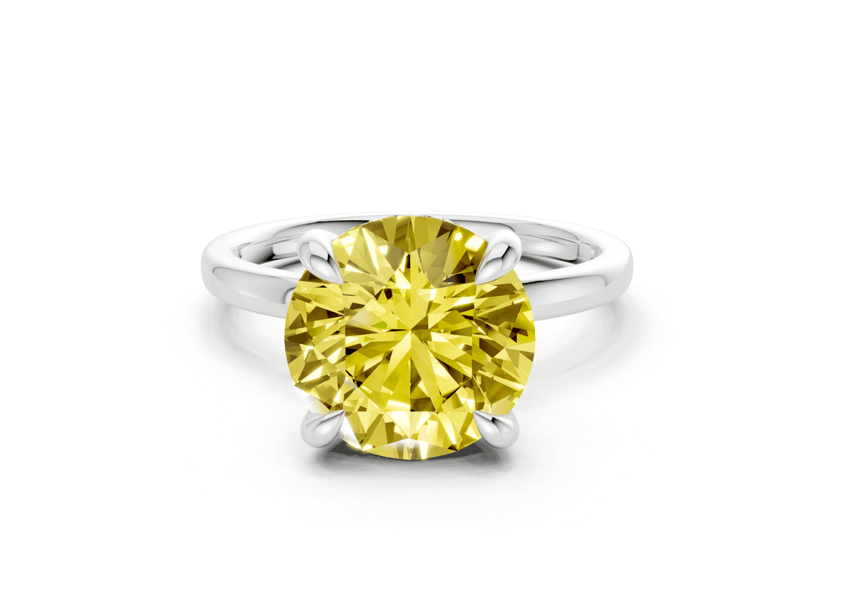 Solstice Yellow Diamond Solitaire Round Cut 2.3mm Engagement Ring