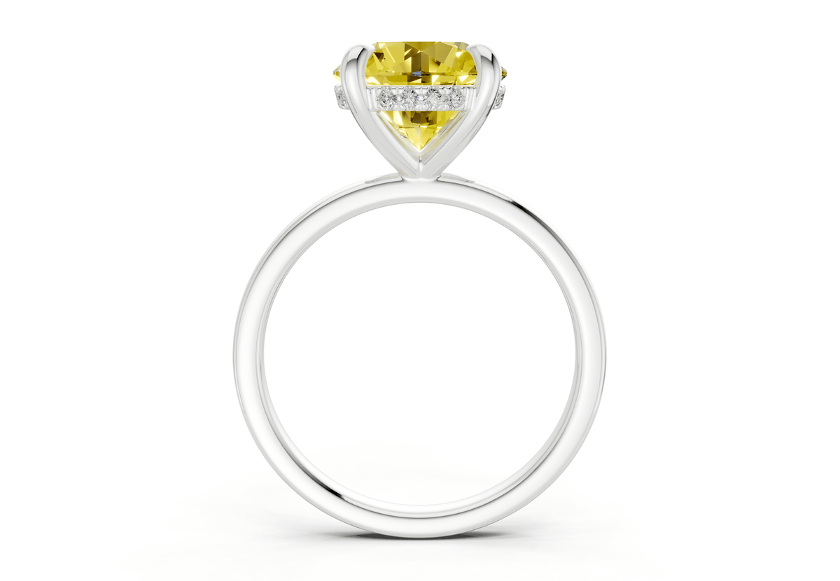 Solstice Yellow Diamond Solitaire Round Cut 2.3mm Engagement Ring