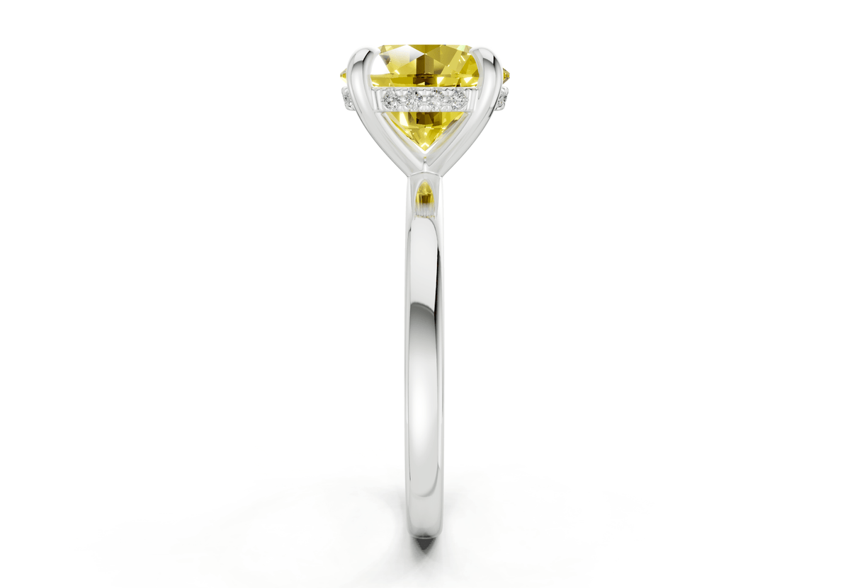 Solstice Yellow Diamond Solitaire Round Cut 2.3mm Engagement Ring
