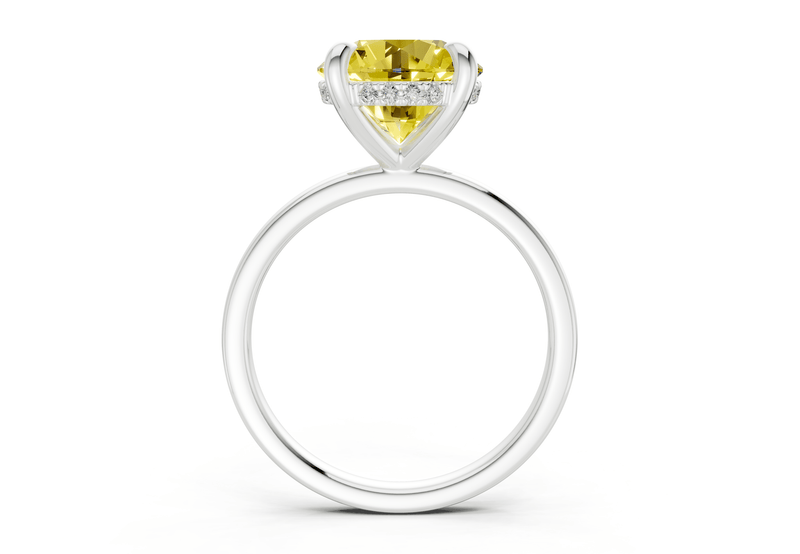 Solstice Yellow Diamond Solitaire Round Cut 2mm Engagement Ring - Ring Premier