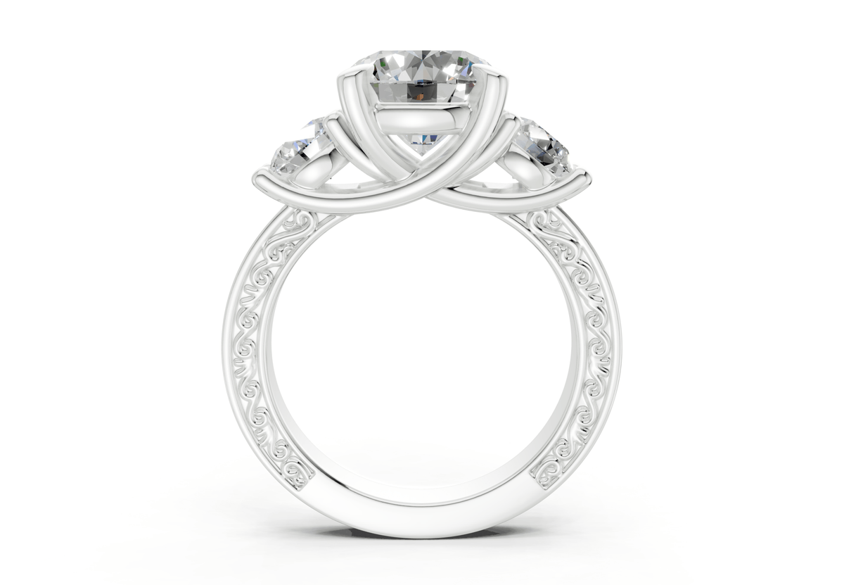 The Aldridge Three Stone Bold Engagement Ring