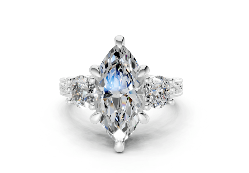 The Aldridge Three Stone Bold Engagement Ring - Ring Premier