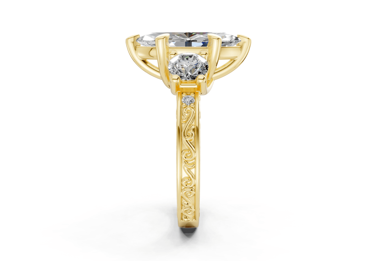 The Aldridge Three Stone Bold Engagement Ring