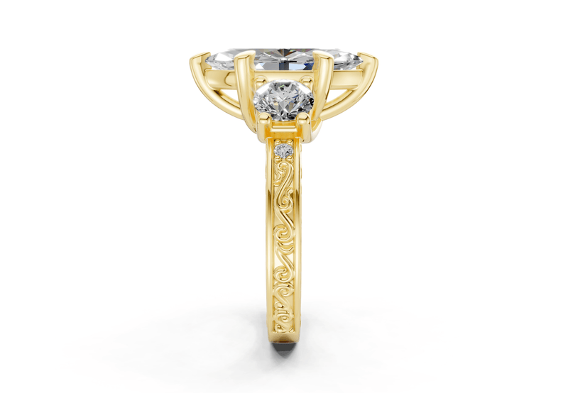 The Aldridge Three Stone Bold Engagement Ring - Ring Premier
