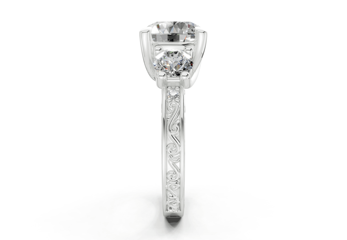 The Aldridge Three Stone Bold Engagement Ring