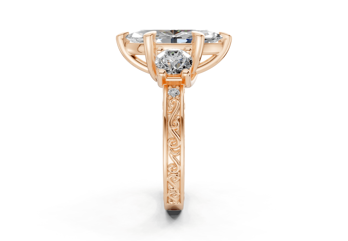 The Aldridge Three Stone Bold Engagement Ring