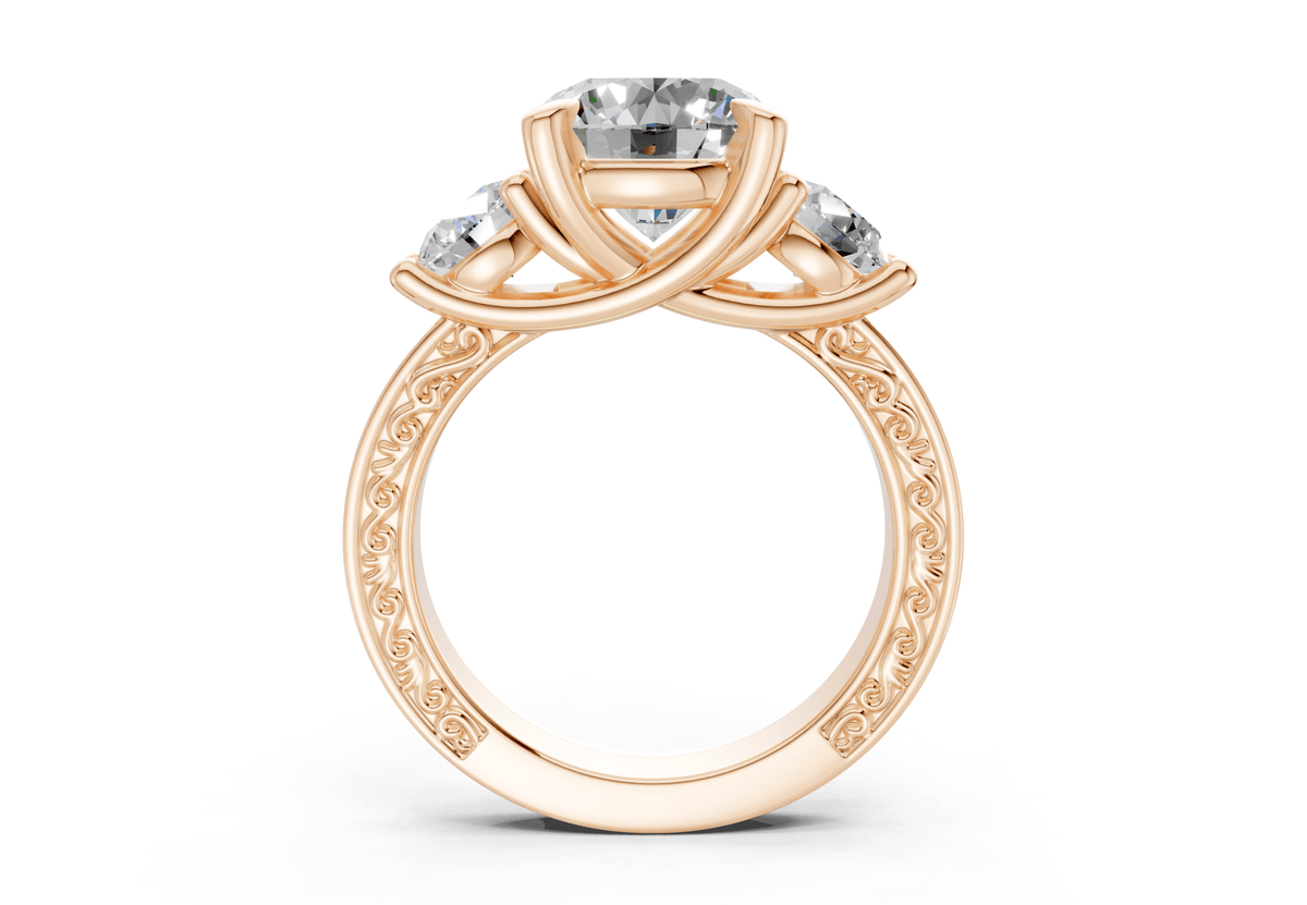 The Aldridge Three Stone Bold Engagement Ring