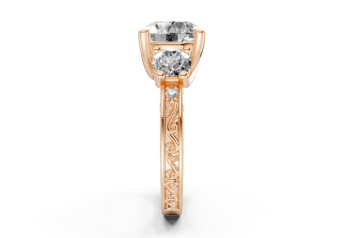 The Aldridge Three Stone Bold Engagement Ring