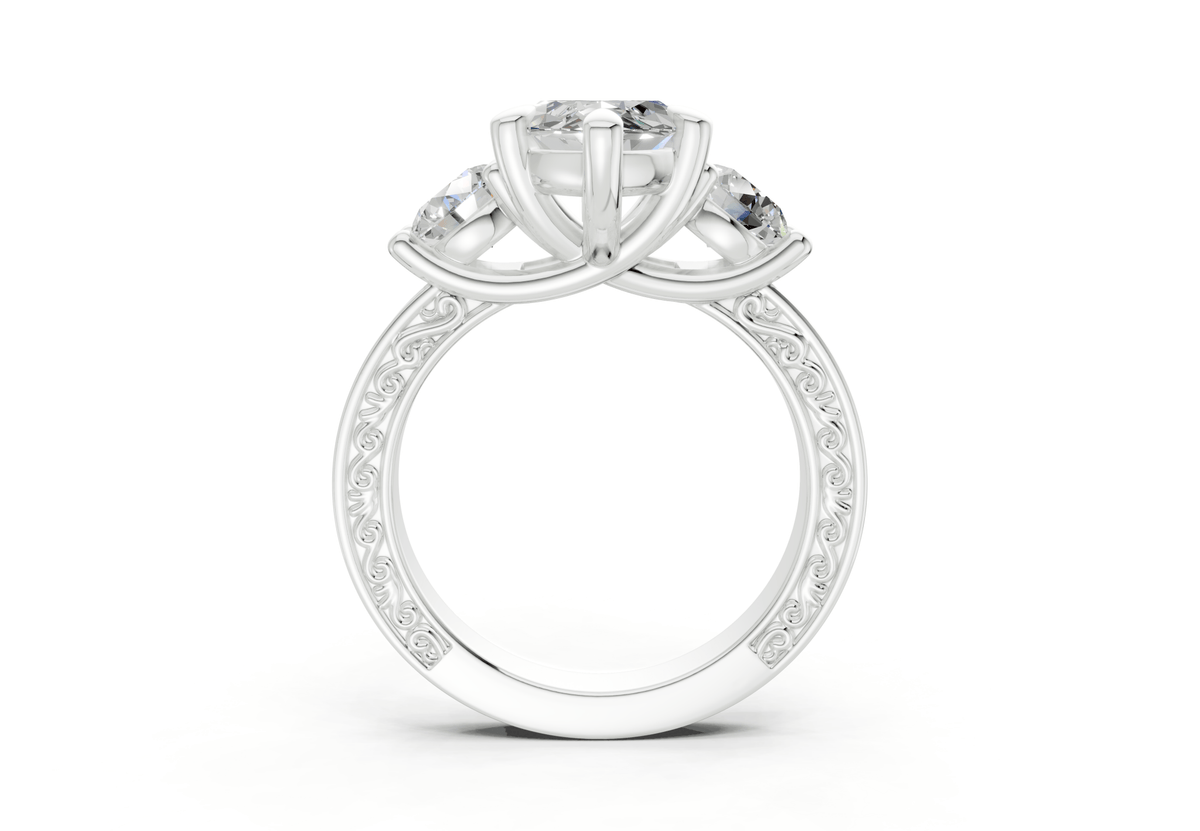 The Aldridge Three Stone Bold Engagement Ring