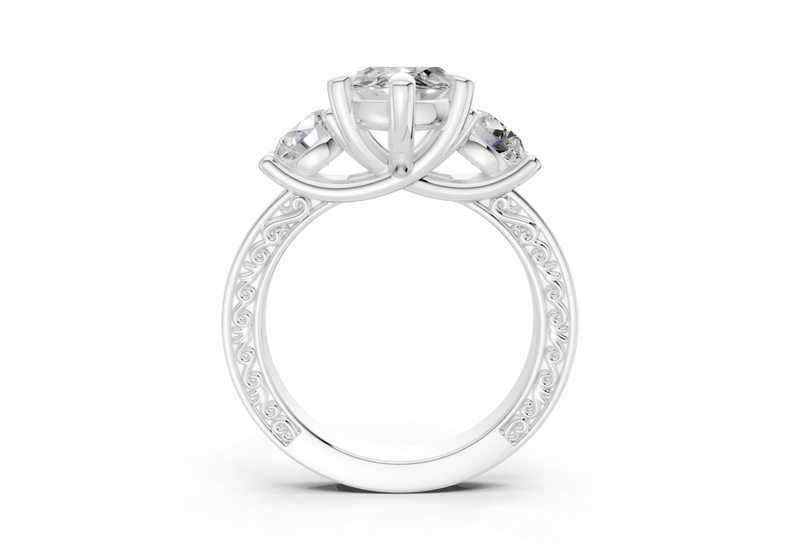 The Aldridge Three Stone Bold Engagement Ring - Ring Premier