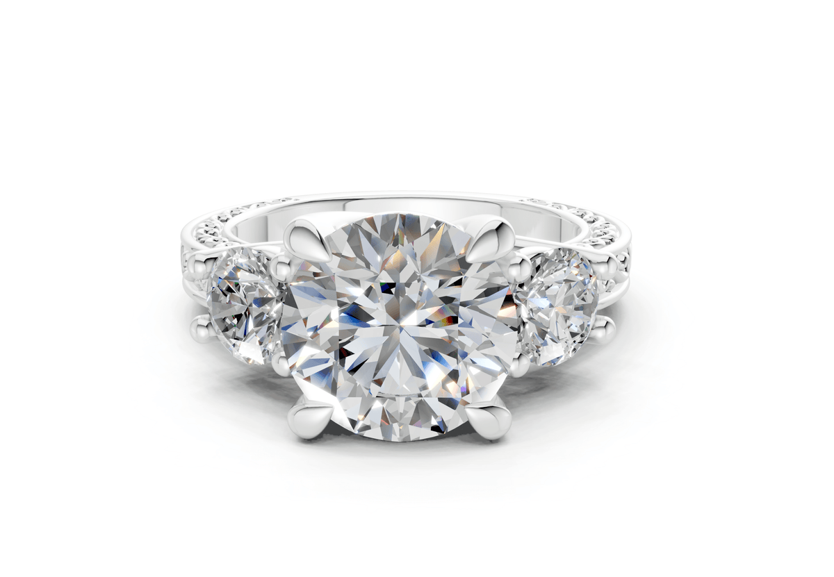 The Aldridge Three Stone Bold Engagement Ring
