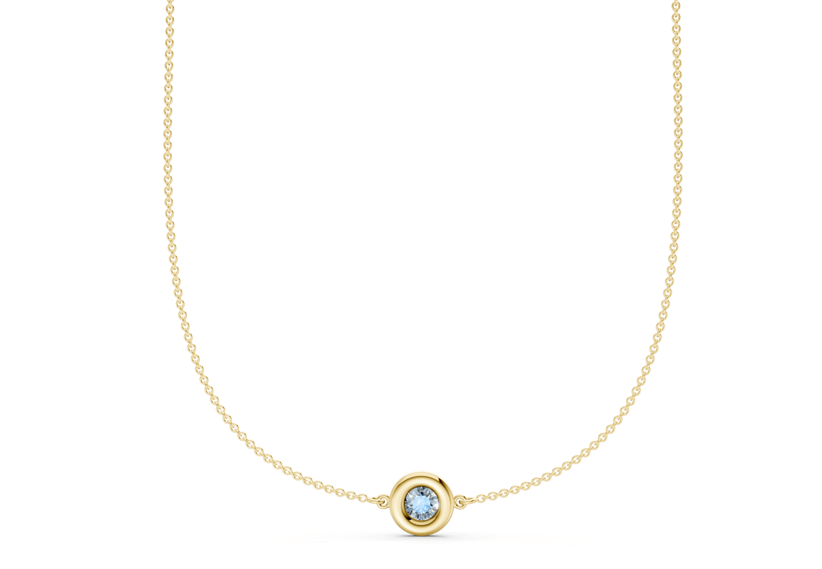 Tranquil Blue Diamond Stationed Necklace ½ Carat Total Wt.
