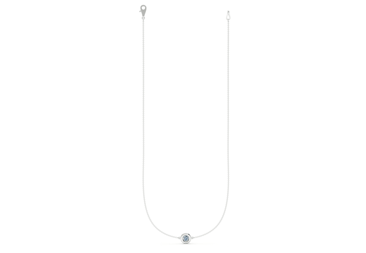Tranquil Blue Diamond Stationed Necklace ½ Carat Total Wt.