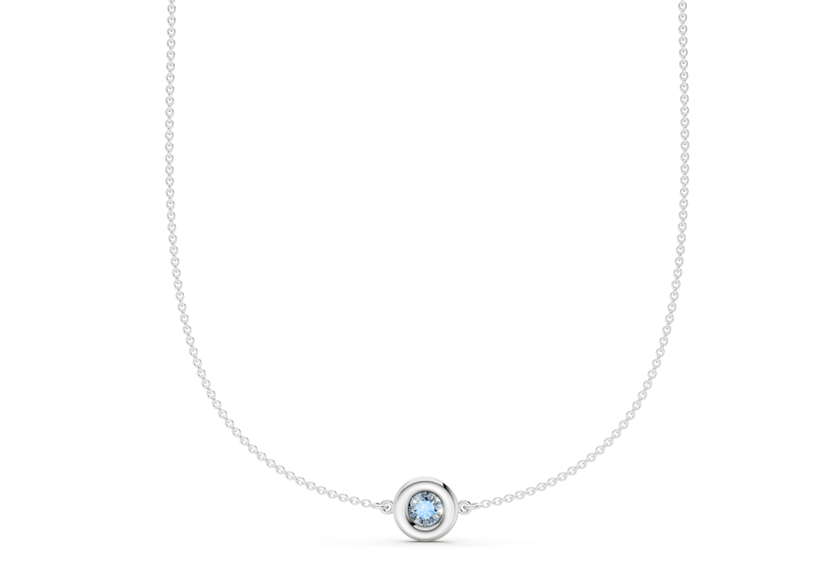 Tranquil Blue Diamond Stationed Necklace ½ Carat Total Wt.