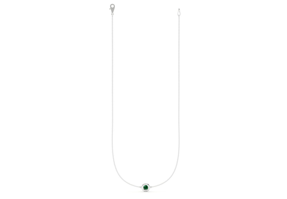 Tranquil Emerald Gemstone Stationed Necklace ½ Carat Total Wt.