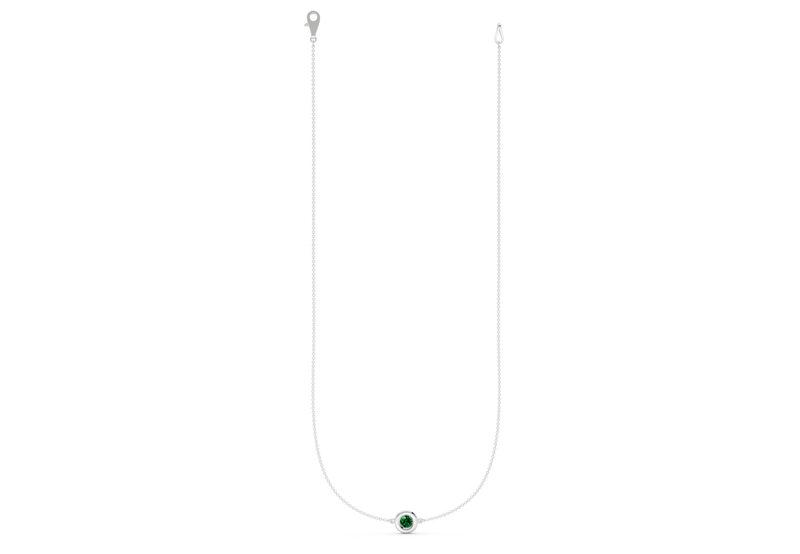 Tranquil Emerald Gemstone Stationed Necklace ½ Carat Total Wt. - Ring Premier