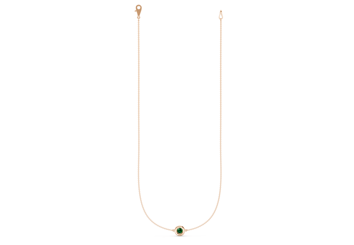 Tranquil Emerald Gemstone Stationed Necklace ½ Carat Total Wt.