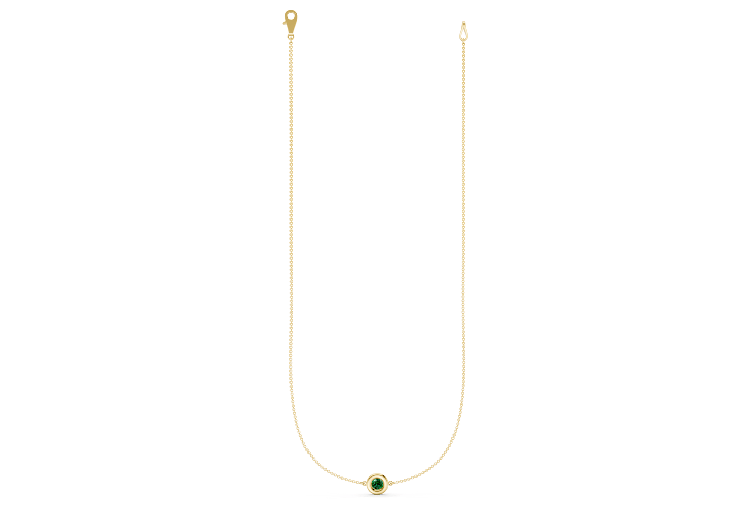 Tranquil Emerald Gemstone Stationed Necklace ½ Carat Total Wt. - Ring Premier