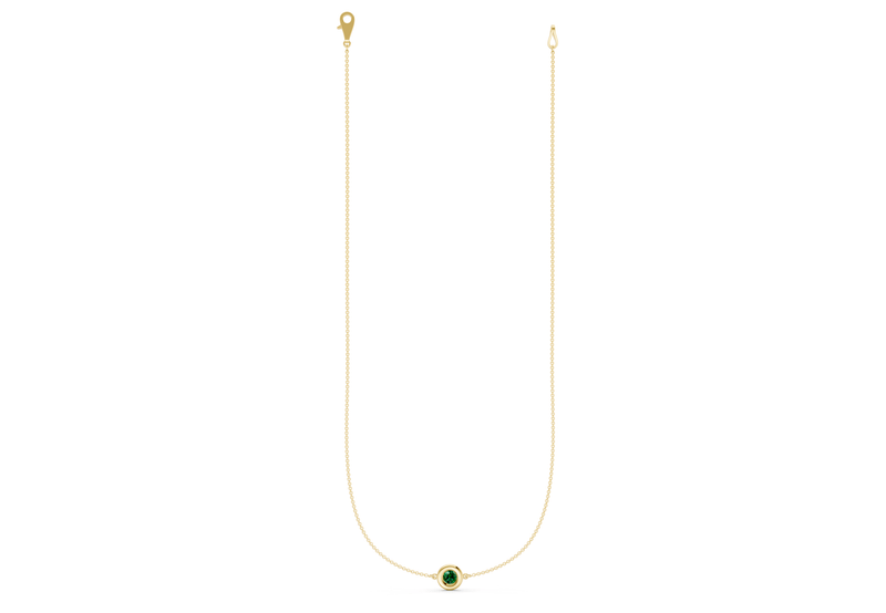 Tranquil Emerald Gemstone Stationed Necklace ½ Carat Total Wt.