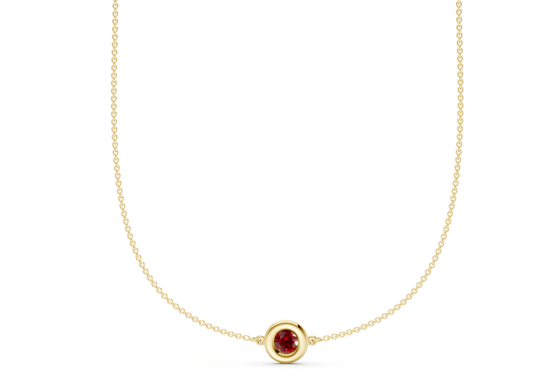 Tranquil Ruby Gemstone Stationed Necklace ½ Carat Total Wt.