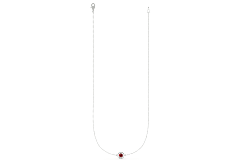 Tranquil Ruby Gemstone Stationed Necklace ½ Carat Total Wt. - Ring Premier