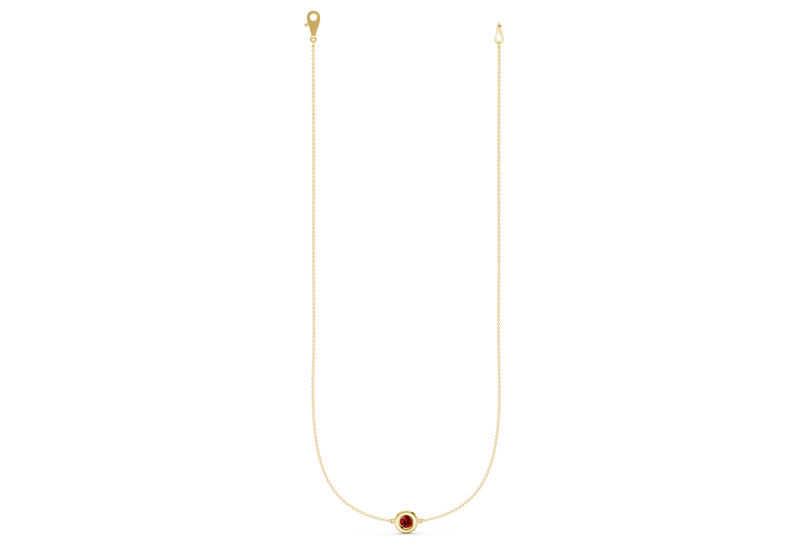 Tranquil Ruby Gemstone Stationed Necklace ½ Carat Total Wt.