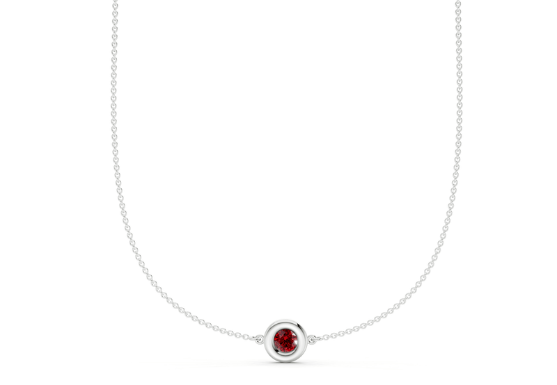 Tranquil Ruby Gemstone Stationed Necklace ½ Carat Total Wt. - Ring Premier