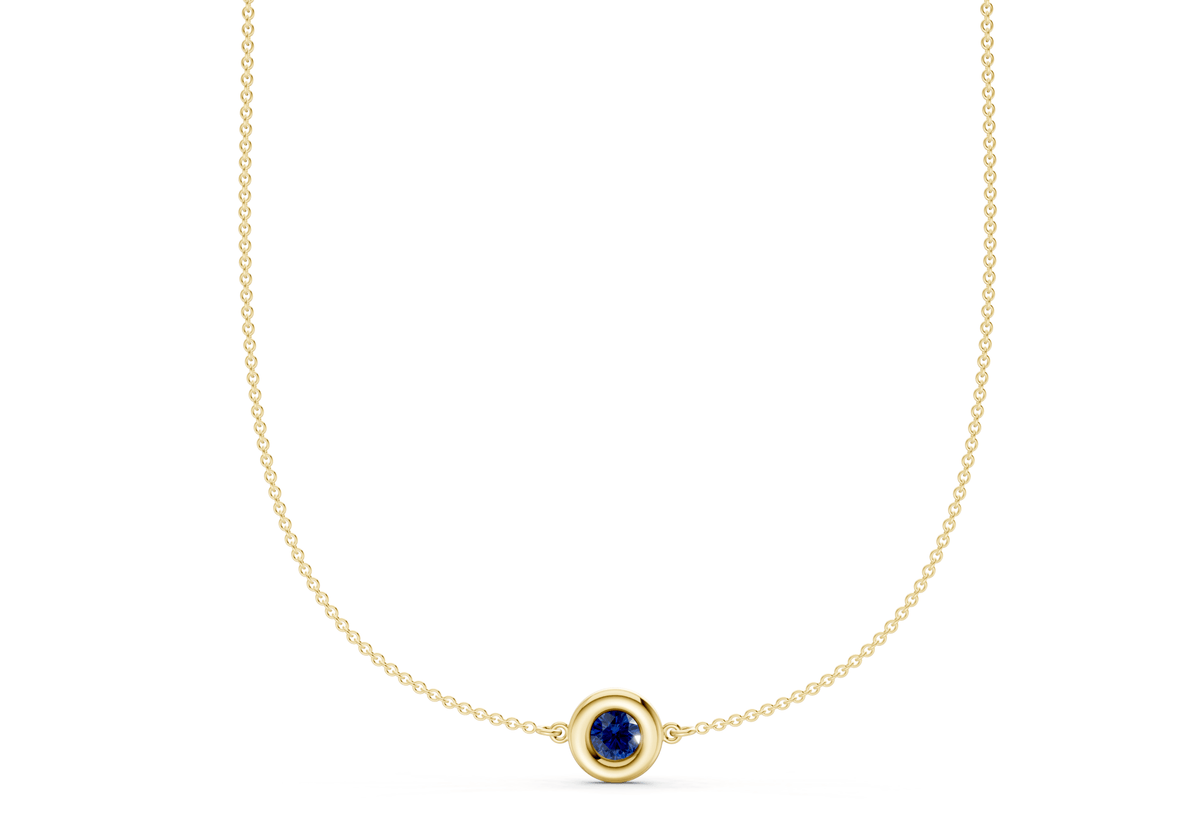 Tranquil Sapphire Gemstone Stationed Necklace ½ Carat Total Wt.