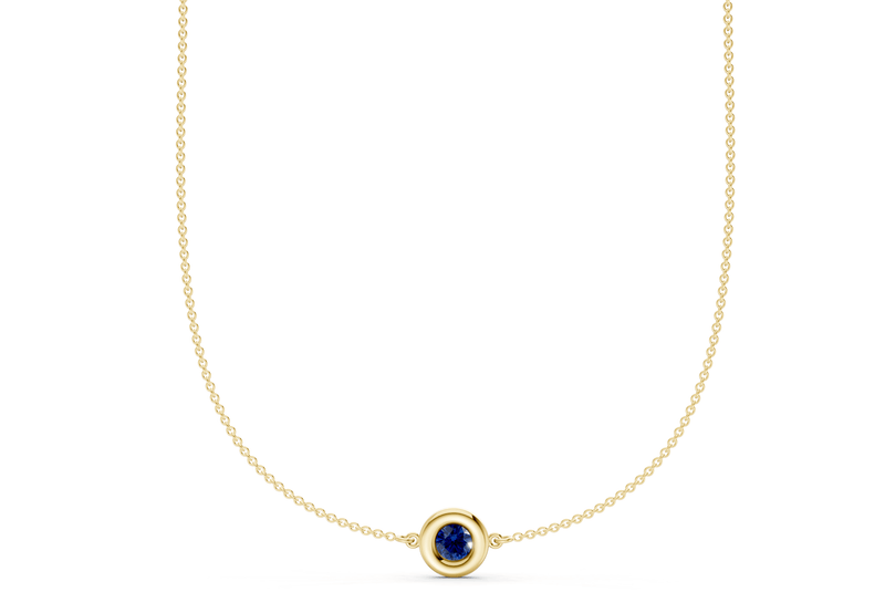 Tranquil Sapphire Gemstone Stationed Necklace ½ Carat Total Wt. - Ring Premier
