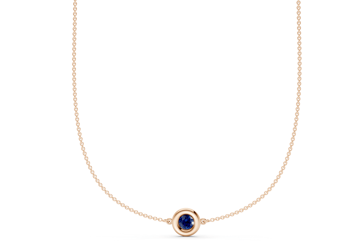 Tranquil Sapphire Gemstone Stationed Necklace ½ Carat Total Wt.