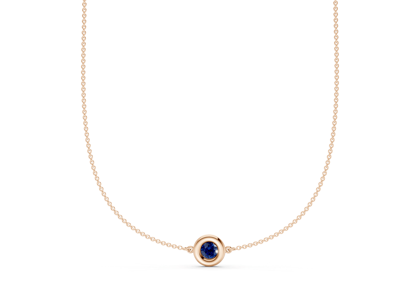 Tranquil Sapphire Gemstone Stationed Necklace ½ Carat Total Wt. - Ring Premier