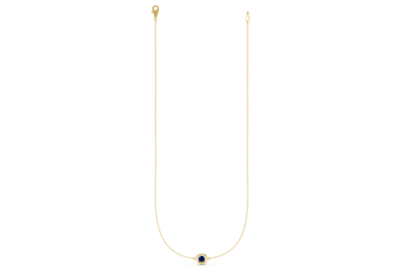 Tranquil Sapphire Gemstone Stationed Necklace ½ Carat Total Wt.
